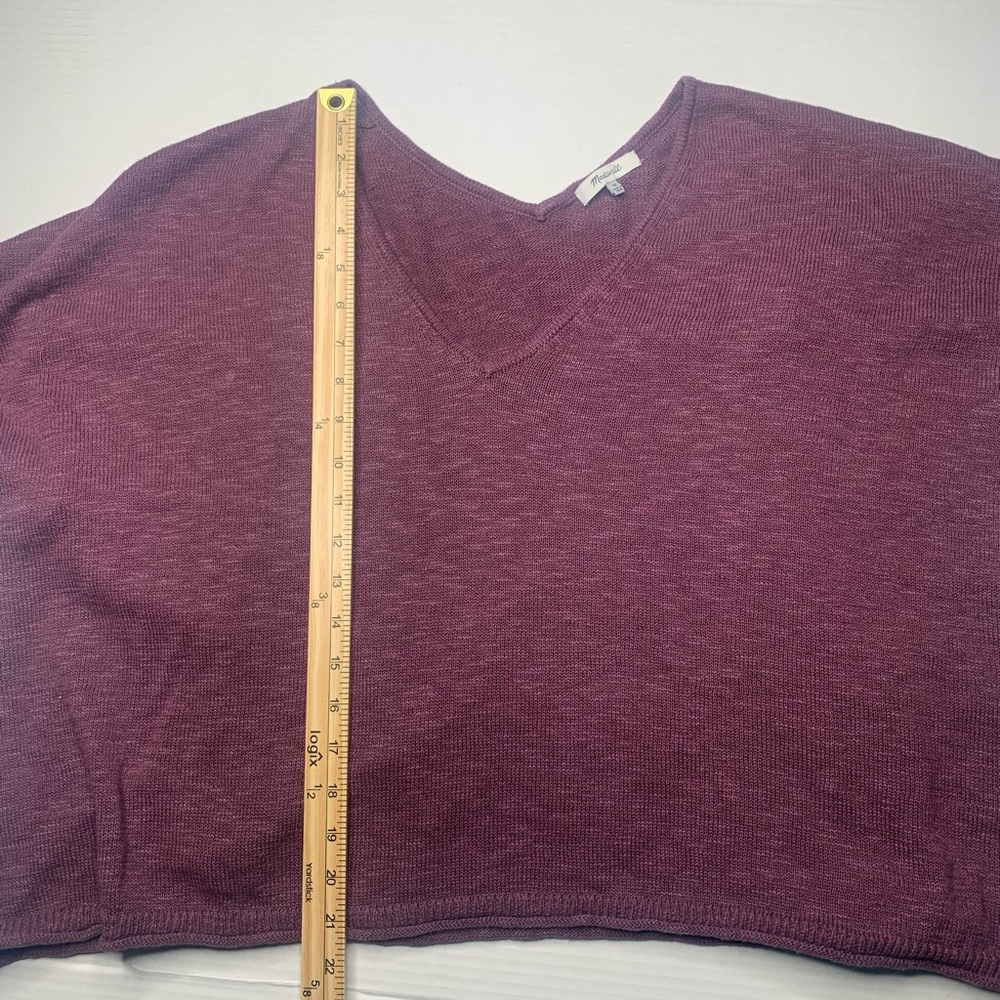 MADEWELL Marled Ellendale Sweater‎ Tee. Plum. COTTON LINEN BLEND. 3X - Picture 8 of 10
